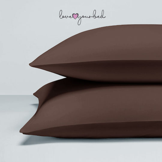 Isadore Lorraine Love Your Bed Σετ Μαξιλαροθήκες Καφέ 50x70εκ.