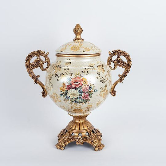 Φοντανιέρα Porzellan mit Deckel 47x22x42cm Gold