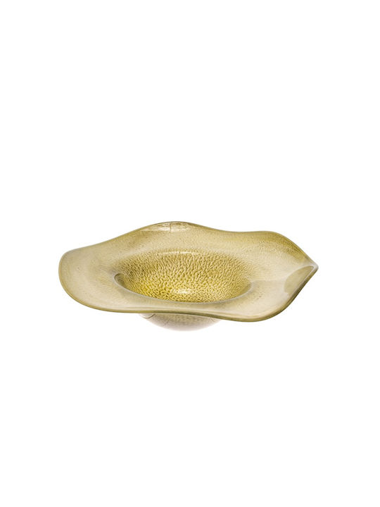 Zen Collection Διακοσμητική Πιατέλα Γυάλινη Πράσινη 43x43x9εκ.
