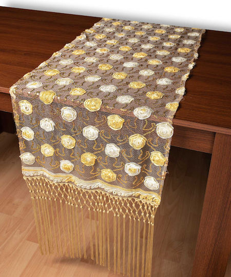 Silk Fashion Καρέ Τραπεζομάντηλο 264-1 Χρυσό 50x200εκ.