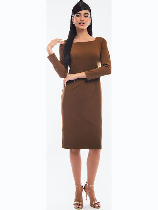 BelleFille Midi Φόρεμα Brown