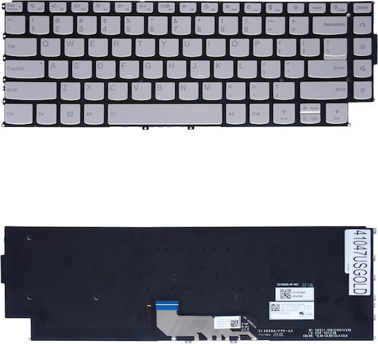 Laptop-Tastatur Lenovo Yoga 9 14iap7 82lu 9 14irp8 83b1 9i 14iap7 2-in-1 V213020as1-us 5cb1k62507 5cb1k62488 5cb1k62505 US ohne Rahmen Hintergrundbeleuchtung Licht Gold Code 41047usgold