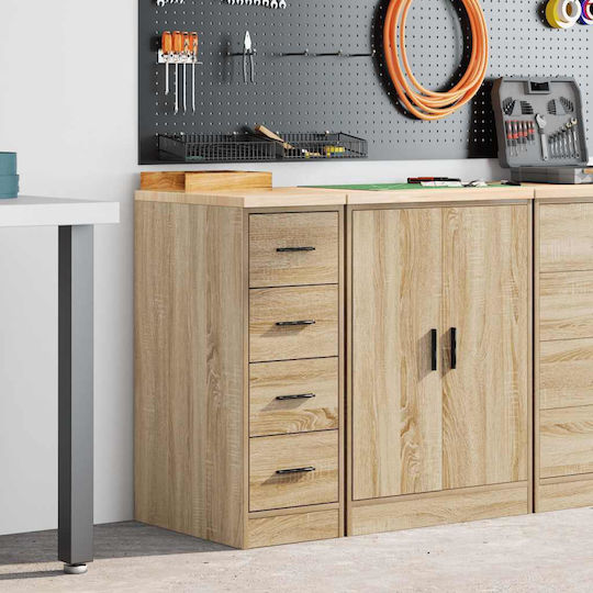 Drawers Storage Solid Wood with 4 Drawers L30xW51xH85cm