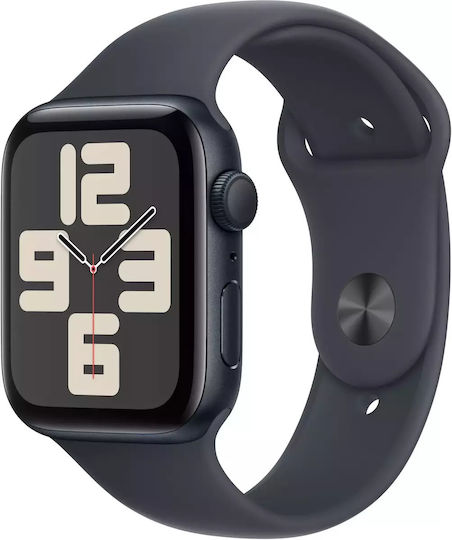 Apple Apple Watch SE 2024 Cellular Aluminium 40mm Wasserdicht mit eSIM und Herzfrequenzmesser (Midnight mit Midnight Sport Armband - S/M)