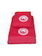 Olympiacos Red Bath Towel Set 100% Cotton 530gsm 2pcs Carnation