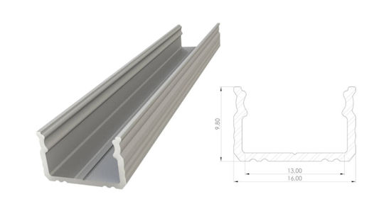 Led Surface-mounted Aluminum Profile 2010mm 9x16mm Glalu