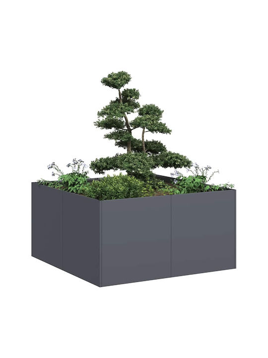 vidaXL Planter Box Metallic Charcoal 80x80x40cm.