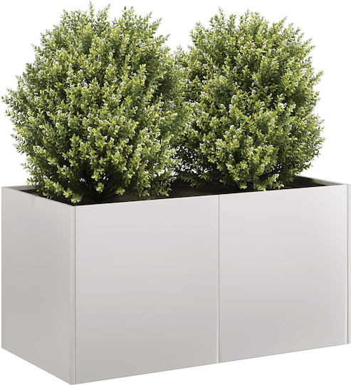 vidaXL Ζαρντινιέρα Μεταλλική Ασημι 80x40x40εκ.