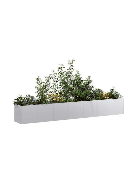 vidaXL Blumenkasten Metallisch Silver 280x40x40cm.