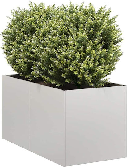 vidaXL Метална Кутия За Саксии Сребриста 40x80x40см