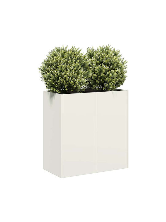 vidaXL Blumenkasten Metallisch Weiß 80x40x80cm.