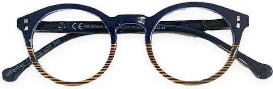 Clear View Reading Glasses +4.00 in Blue color