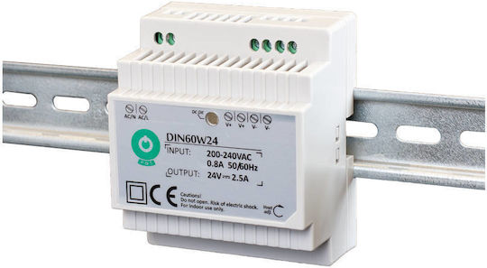 Din60w24 Power Supply Pos Din Power Supplies Din Rail Psu 24v/2.5a Plastic Ca