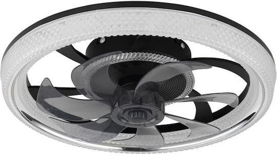 Globo Lighting Cirilla Πλαφονιέρα 48cm με Φως Μαύρη