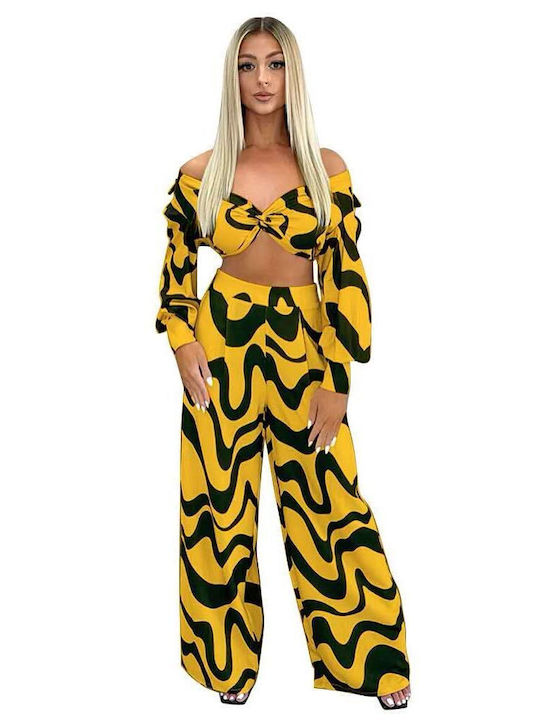 Damen Set mit Hoch tailliert Hose