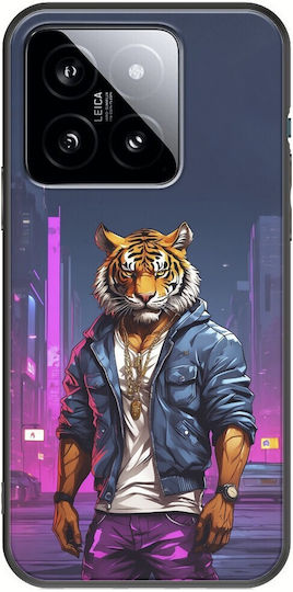 Улични животни тигър Xiaomi 14t 5g черен TPU черен силикон