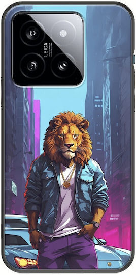 Street Animals Lion Xiaomi 14t 5g Black TPU Black Silicone