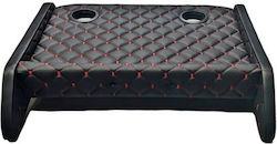 Idealstore Table 2 Cup Holders Black Faux Leather Red Stitching Compatible Volkswagen T5 2003