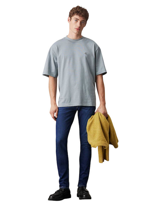 Men's Jeans Pants Elastic with Slim Tapered Fit Blue