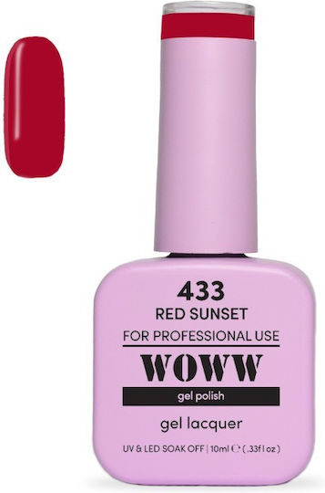 Woww Uv & Led Gel Lac Soak Off Red Sunset 433 10ml