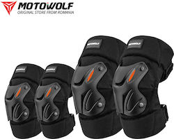 Motowolf Reflective Motorcycle Cycling Knee Elbow Pads Set Adjustable Breathable Material Universal Motowolf Reflective Motorcycle Cycling Knee Elbow Pads Set Adjustable Breathable Material Universal