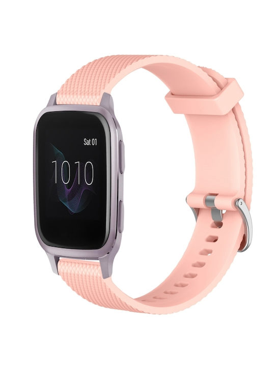 Garmin Forerunner Sq2 20mm Diamond Textured Silicone Band Ροζ