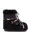 Icon Suede Γυναικεία Μποτάκια με Γούνα Μαύρα
