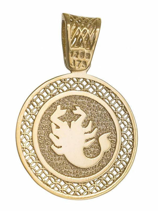 Scorpio Zodiac Sign Charm in 9K Gold