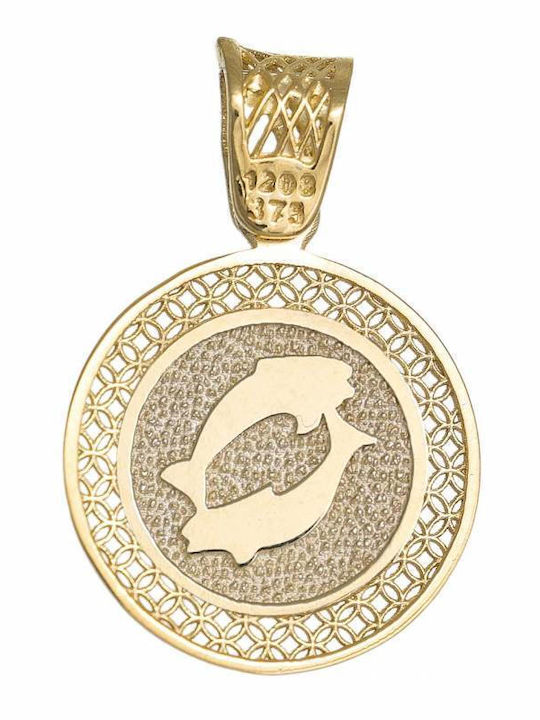 Charm Tierkreiszeichen Fische aus 9K Gold