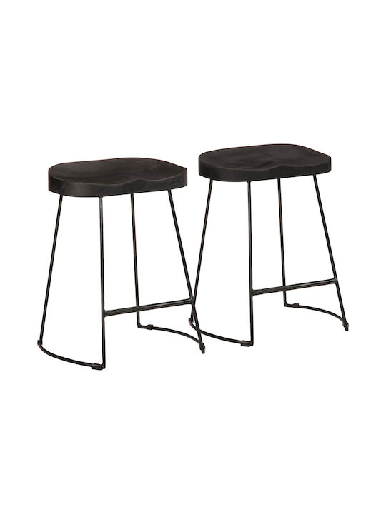 Hocker Bar Hölzernes Black 2Stück 46x38x52cm