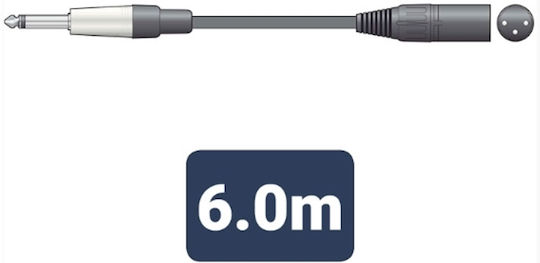 Citronic XLR male to 6.3mm male 6m Cable (M6J-XM600)