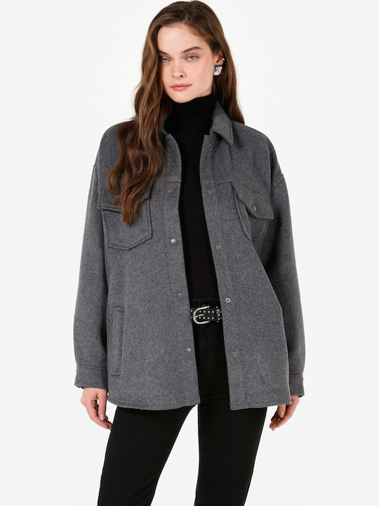 Langärmelig Damen Hemd Anthracite