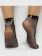 Women's Socks Net Black with Print