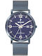 Ruckfield Men's Watch Battery with Blue Metal Bracelet
