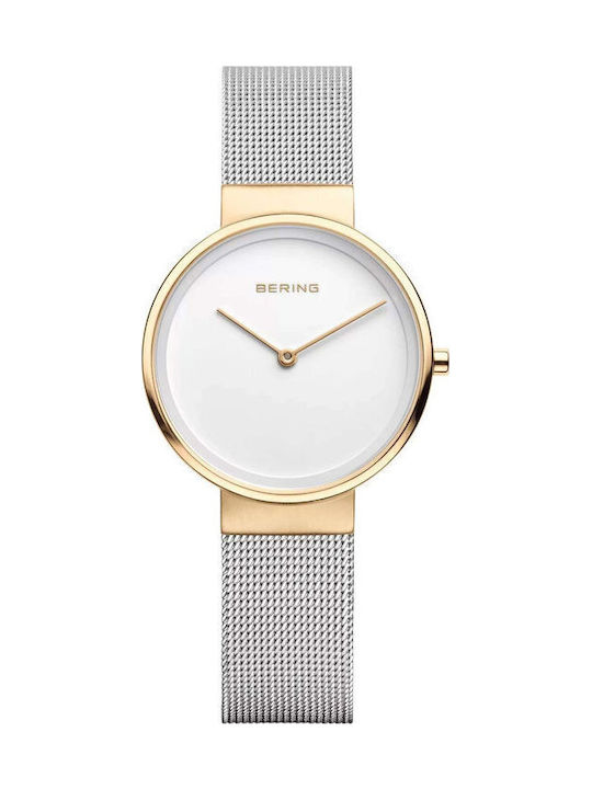 Bering Time Classic Crystals Women's Watch with Silver Metal Bracelet