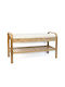 Entry Furniture with Bench Beige 90x33x50cm