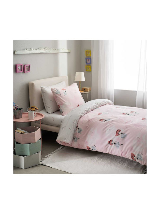 Vesta Home Sheet Single with Elastic Band Cotton Rozy 170x260cm