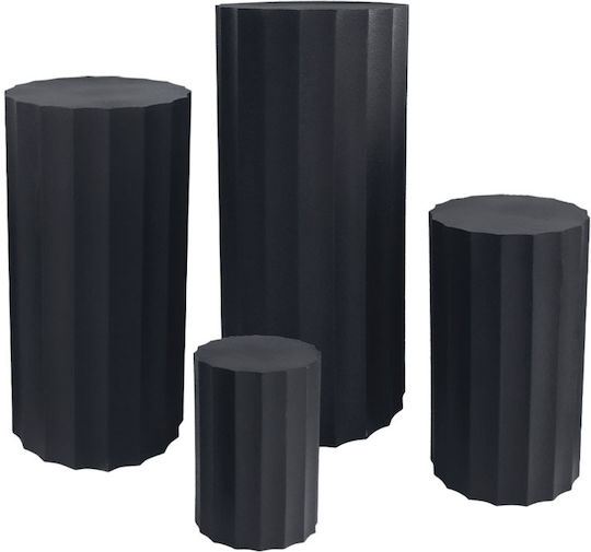 Wooden Display Stand Set/4 Black XL:φ39x81 L:φ34x66 M:φ29x51 S:φ24x36cm 1/box