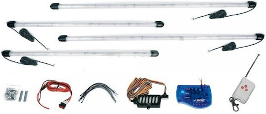 Kit de iluminare sub mașină albastru 2 X 86cm + 2 X 120cm control flexibil Simoni Racing
