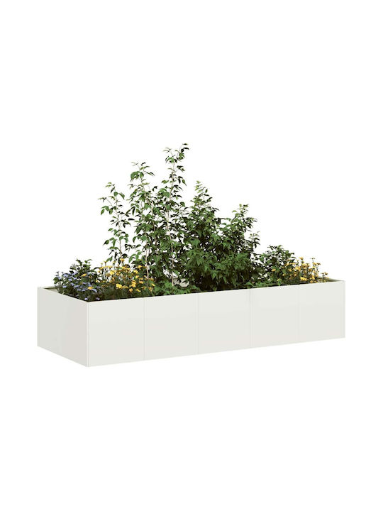 vidaXL Blumenkasten Metallisch White 200x80x40cm.