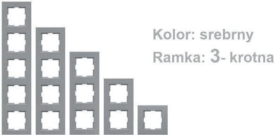 Vn-92-18-06-03 Novella Triple Frame Silver Color