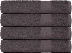 vidaXL Set 4 Hotelhandtücher 200x80 cm Holzkohle