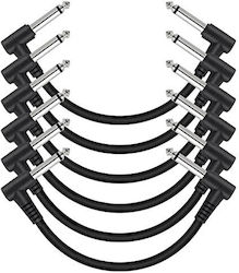Cable 6.3mm male - 6.3mm male 0.3m 6pcs