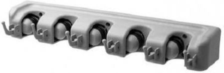 Wandmontierter Besenhalter mit 5 Schlitzen und 6 Haken Sn23521-253