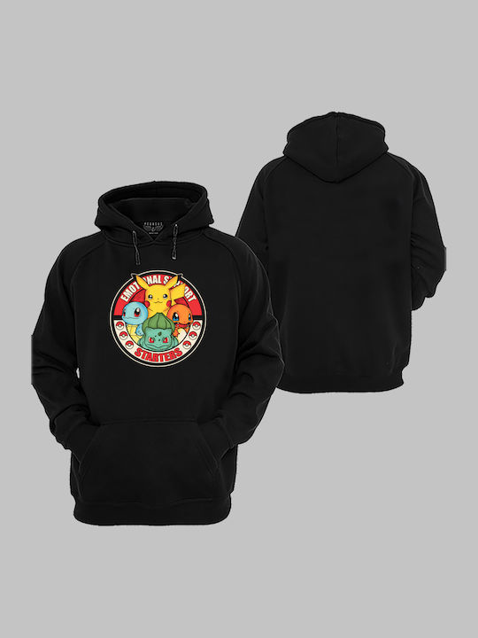 Hoodie with Pockets Black by Pegasus Pokemon Print