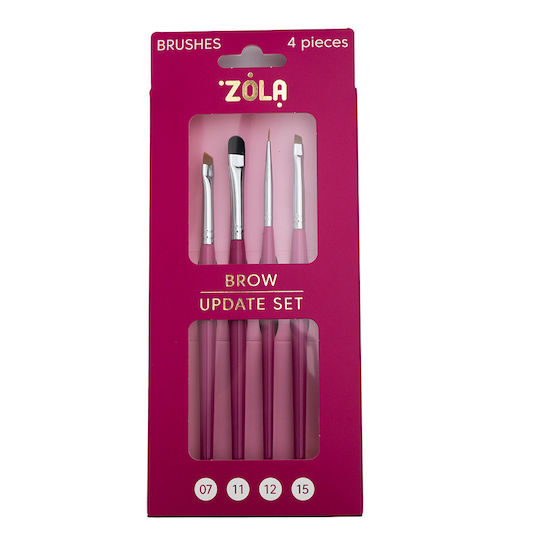 Zola Profesional Set cu Pensule de Machiaj pentru Sprâncene din Păr Sintetic 4buc