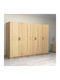 Fünf Türen Kleiderschrank Victoria Natural Beech 250x60x181cm