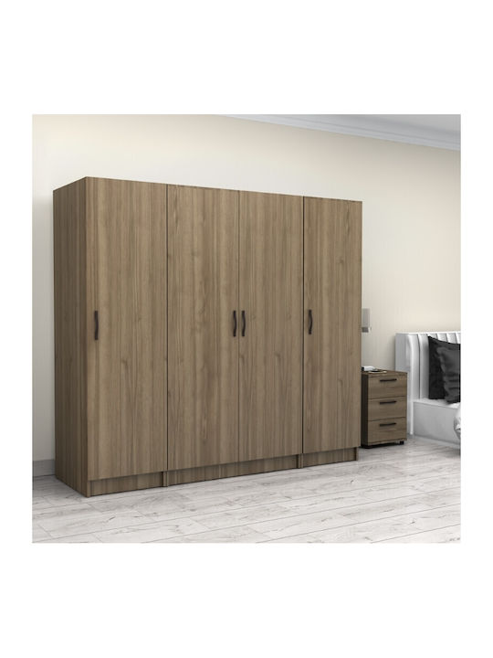 Four Door Wardrobe Victoria Walnut 200x60x181cm