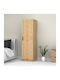 Single Door Wardrobe Victoria Natural Beech 50x60x181cm