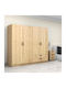 Четири врати Гардероб Victoria Natural Beech 200x60x181см